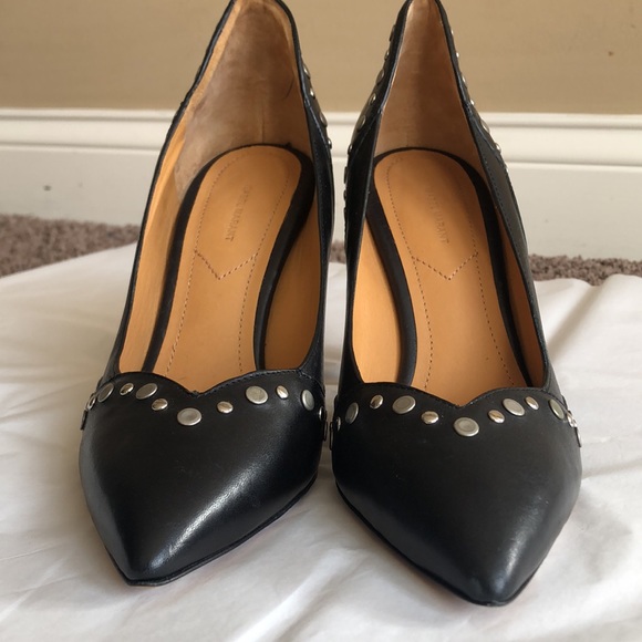 Isabel Marant Black Leather Studded Heels, Size 38 (US Size 8), EUC. - Picture 5 of 16